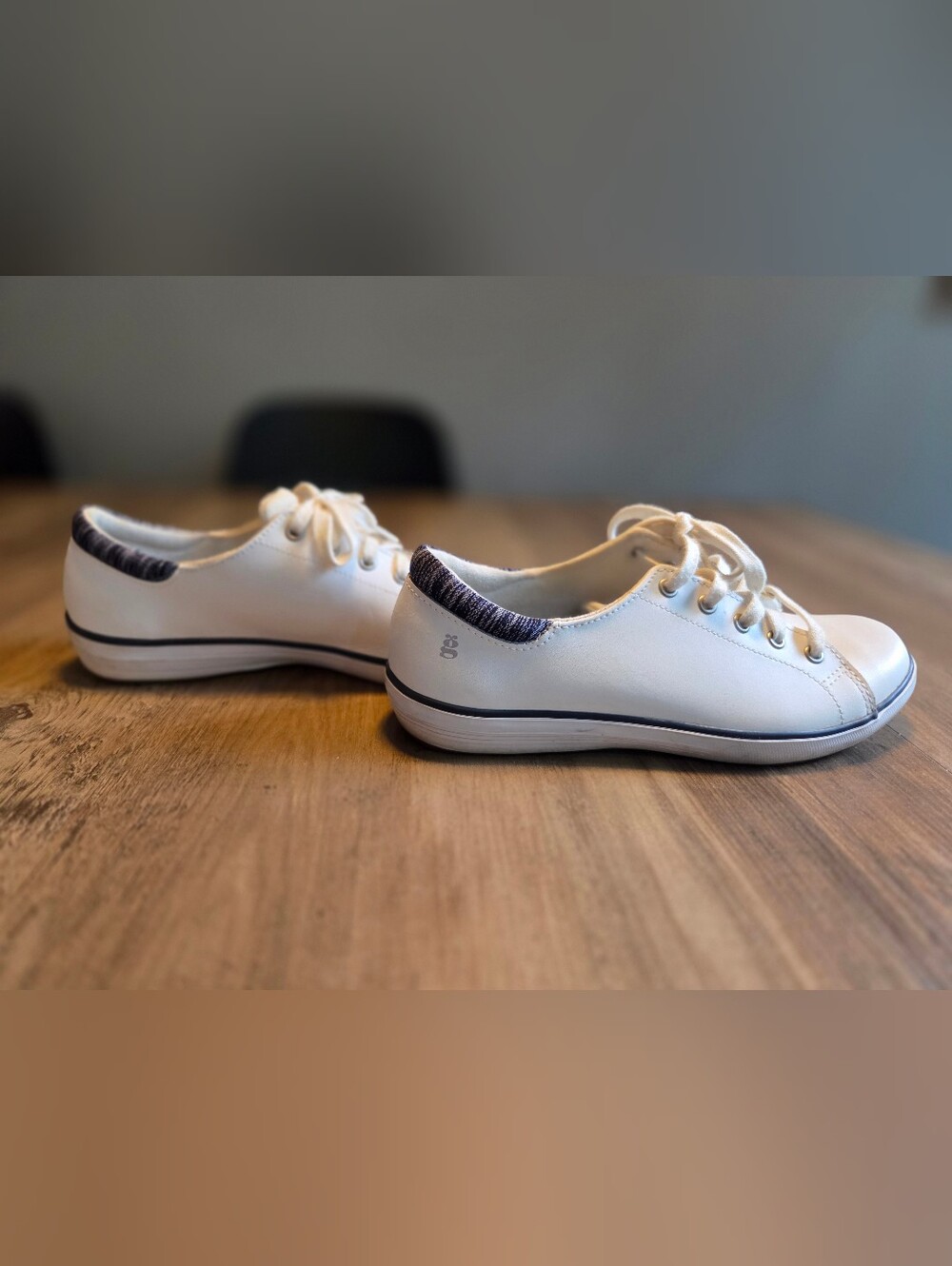 Grasshoppers White Lace-Up Sneakers with Navy Trim